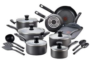 Black T Fal Ceramic Cookware 18 Piece Set Image