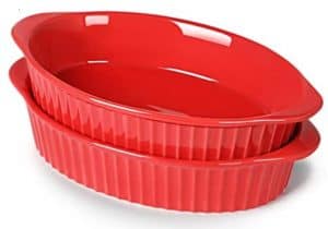 Individual Oval Pie Dishes Ceramic Red
