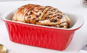 baking bread in ceramic loaf pan image