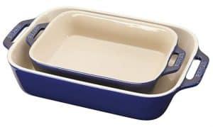 staub rustic ceramic bakers set of 2 in blue