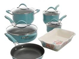 pioneer woman teal pots and pans image 1
