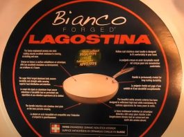 lagostina white frying pan label